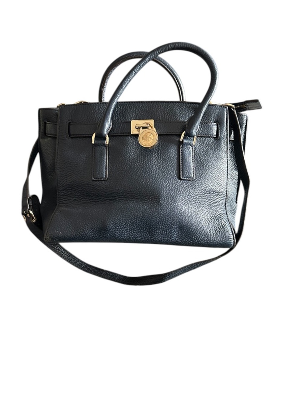Michael Kors Traveler Satchel in Navy Pebbled Leather